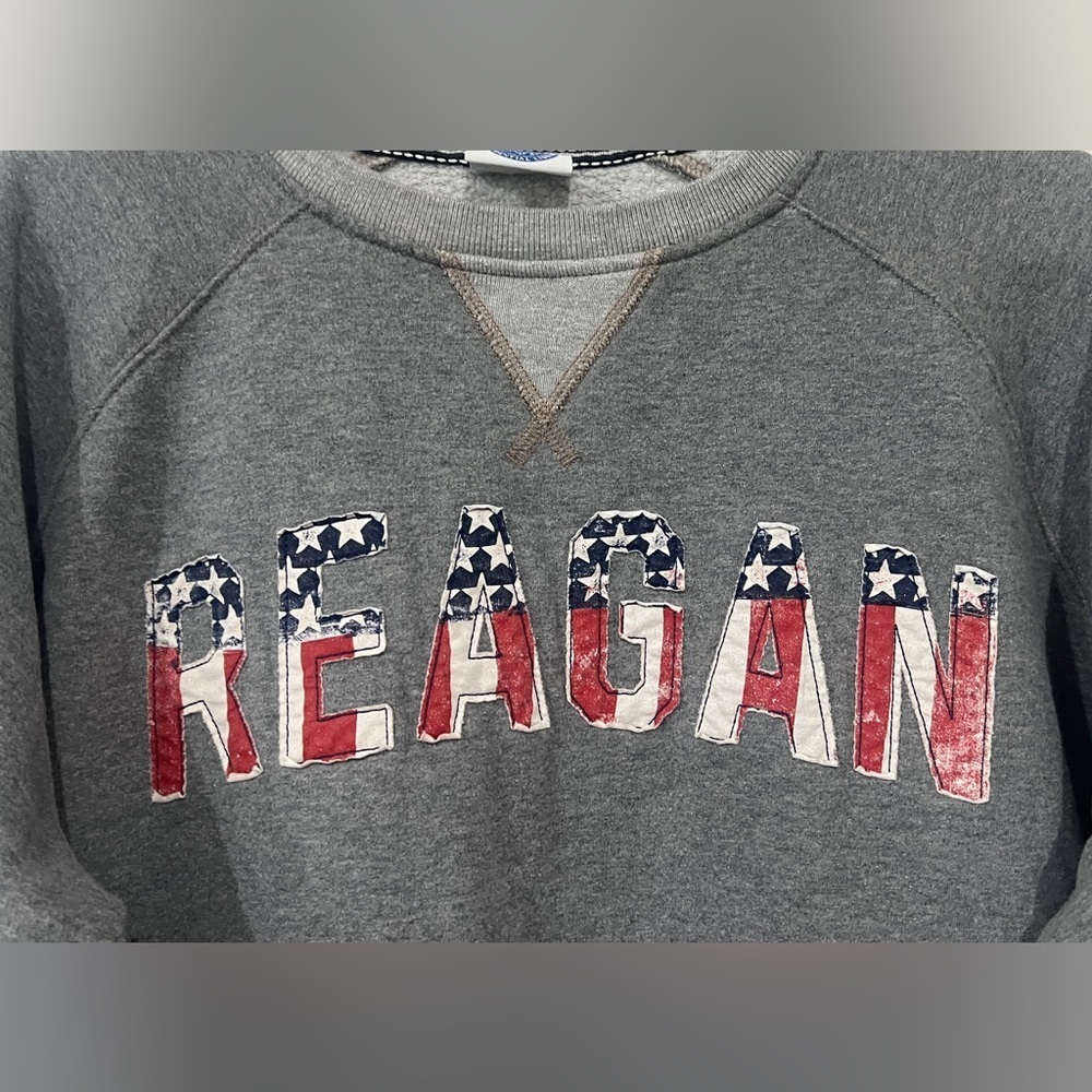 Gray Sweatshirt with Patriotic Text - Picture 2 of 6